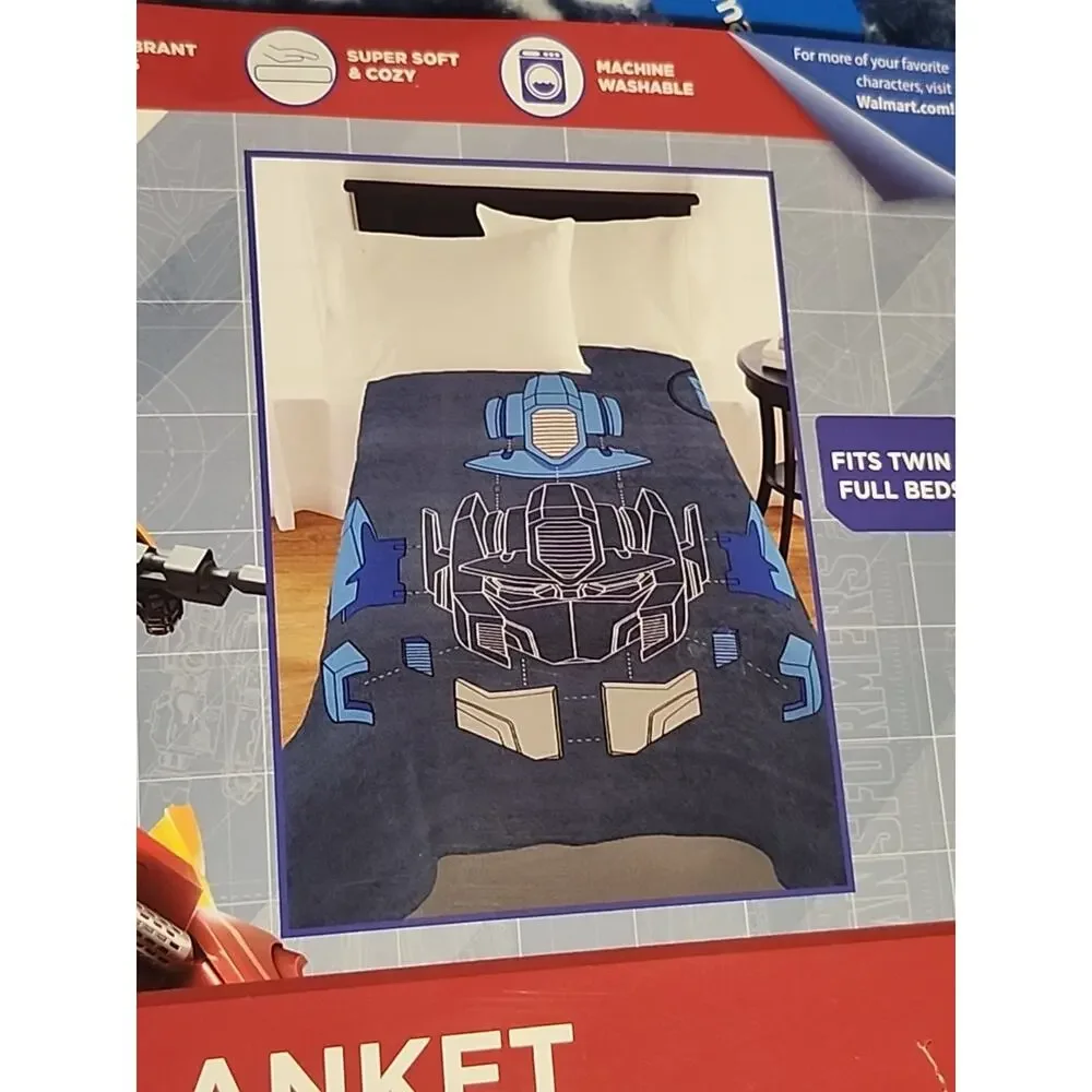 Hasbro Transformers More Than Meets the Eye Blanket Twin / Full Blue 62